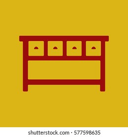 flat icon office desk
