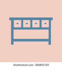 flat icon office desk