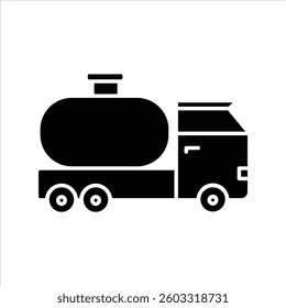 Flat Icon Oil Fuel Tanker Truck Modern, Stylish and Editable Vector Illustration For Transportation and Vehicle Design