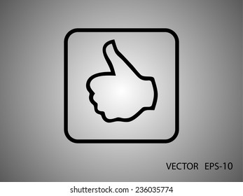Flat icon of ok