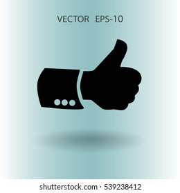 Flat icon of ok gesture. vector illustration