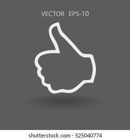 Flat icon of ok. vector illustration