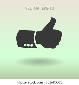Flat icon of ok. vector illustration