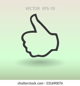 Flat icon of ok. vector illustration