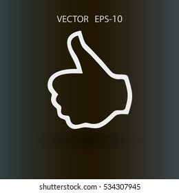 Flat icon of ok. vector illustration