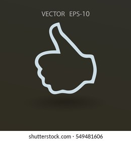 Flat icon of ok. vector illustration
