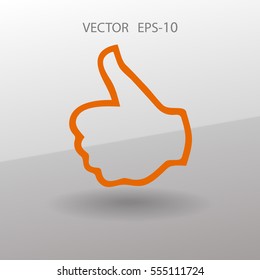 Ícone plano da ilustração vetorial ok.