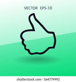 Flat icon of ok. vector illustration