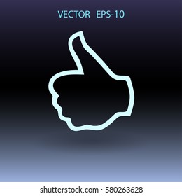 Flat icon of ok. vector illustration