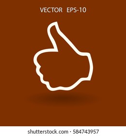 Flat icon of ok. vector illustration