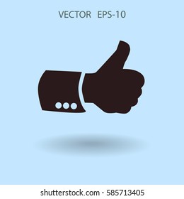 Icono plano de ok. ilustración vectorial