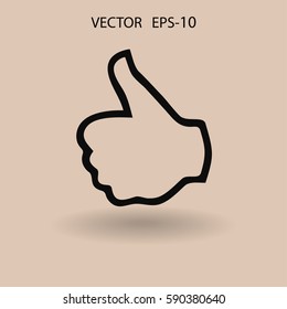 Flat icon of ok. vector illustration