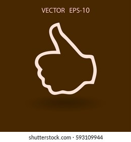 Flat icon of ok. vector illustration
