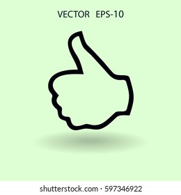 Flat icon of ok. vector illustration