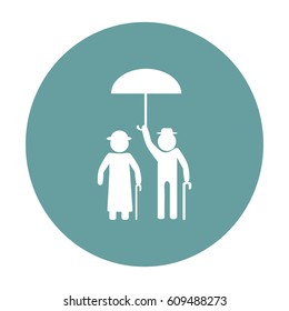 Flat icon old family. Under the protection.