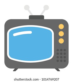 
Flat icon of an old television model 
