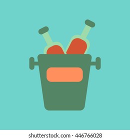 flat icon on background bottle bucket