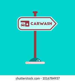 flat icon on background car wash sign