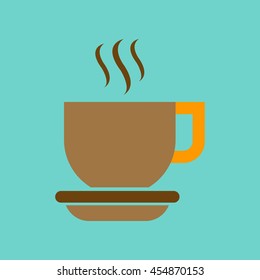 flat icon on background coffee cup flavor