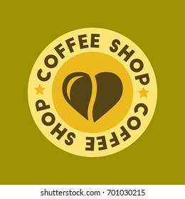 flat icon on background Coffee shop logo
