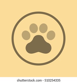 flat icon on background dog trail