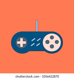 flat icon on background game joystick