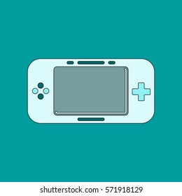 flat icon on background game console