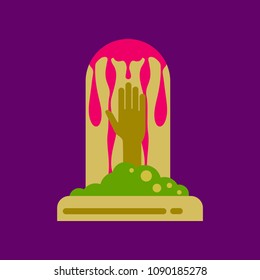 flat icon on background halloween grave