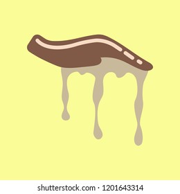 flat icon on background halloween zombie hand