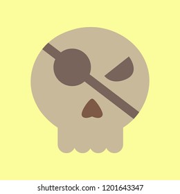 flat icon on background halloween emotion skull