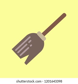 flat icon on background halloween Witch's broom