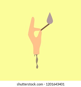 flat icon on background halloween zombie arm