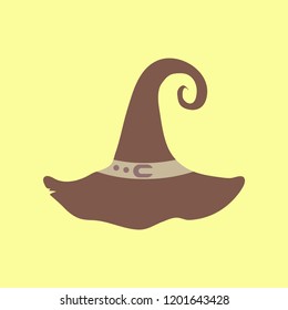flat icon on background halloween witch hat