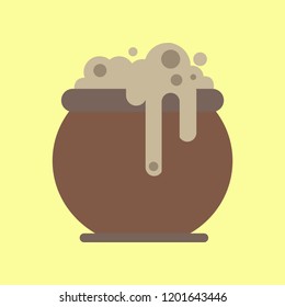 flat icon on background halloween witches cauldron