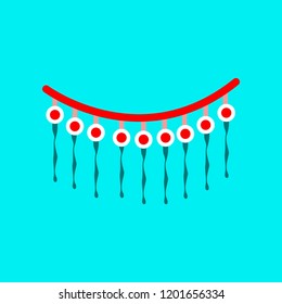 flat icon on background of halloween garland