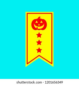 flat icon on background of halloween garland
