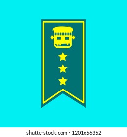 flat icon on background of halloween garland