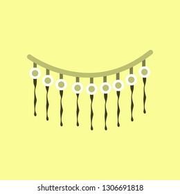 flat icon on background of halloween garland