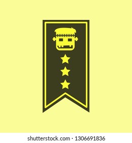 flat icon on background of halloween garland