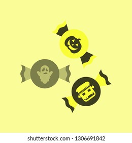 flat icon on background of halloween candy