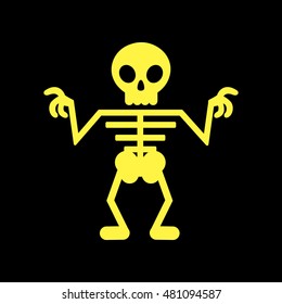 flat icon on background halloween skeleton