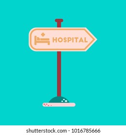 flat icon on background hospital sign