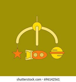 flat icon on background Kids toy mobility