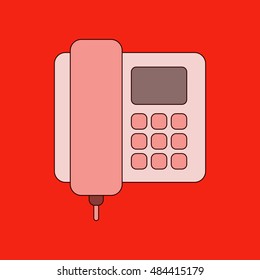 flat icon on background office phone