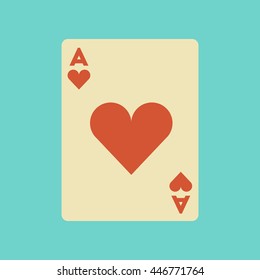 flat icon on background poker playing card