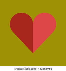flat icon on background poker Hearts suit
