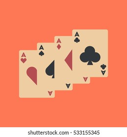 flat icon on background poker playing card