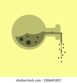 flat icon on background of potion bottle