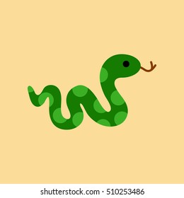 flat icon on background reptile snake