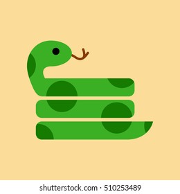 flat icon on background reptile snake